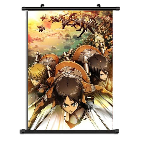 Poster Snk Eren Mikasa et Armin
