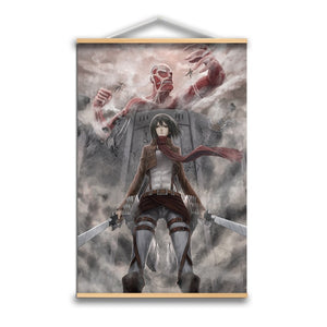 Tableau Attaque des Titans Mikasa Titan colossal